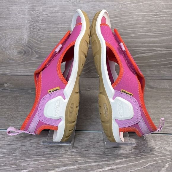 Keen Knotch River Little Girl Sz 2 Pink Purple Orange White Open Toe Sandals - Picture 10 of 12